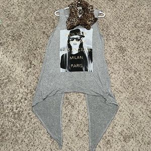 Casual Summer Tank Top with Scarf